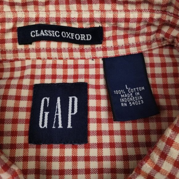Gap Men's Red Classic Oxford Shirt/Button Size L SKU 3989 - Picture 4 of 9